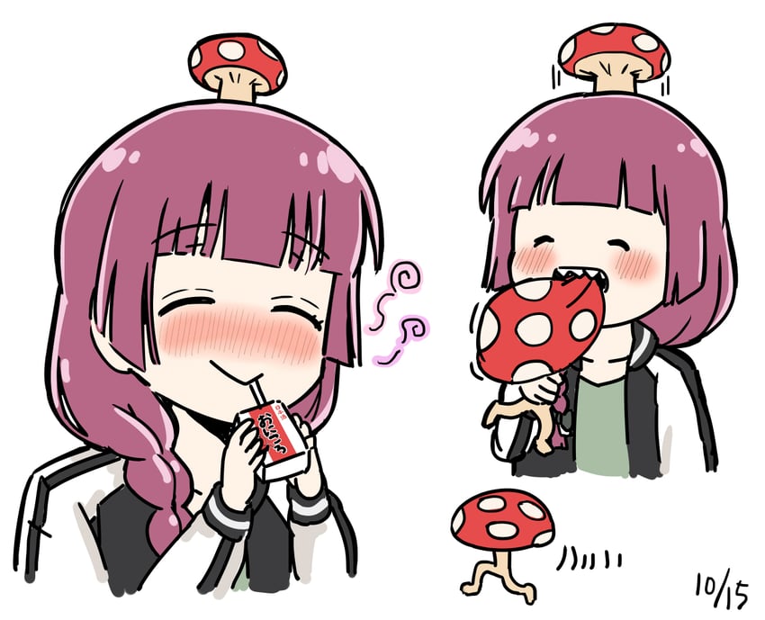 hiroi kikuri and ramblin' evil mushroom (bocchi the rock! and 1 more) drawn by torako_(toramaru)