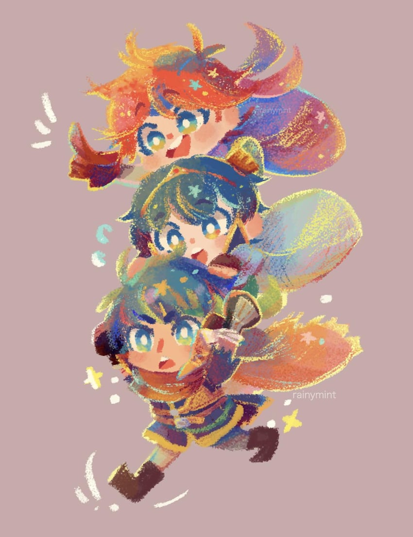 ike, marth, and roy (fire emblem and 3 more) drawn by rainy_mint