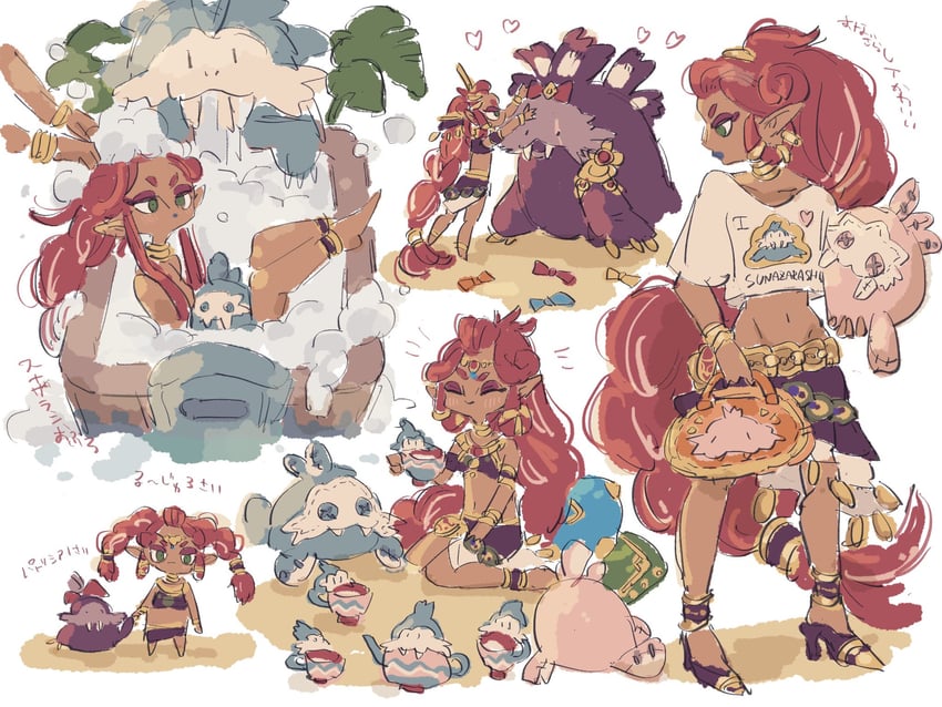 riju, sand seal, and patricia (the legend of zelda and 1 more) drawn by 723_(yamenkaaa)