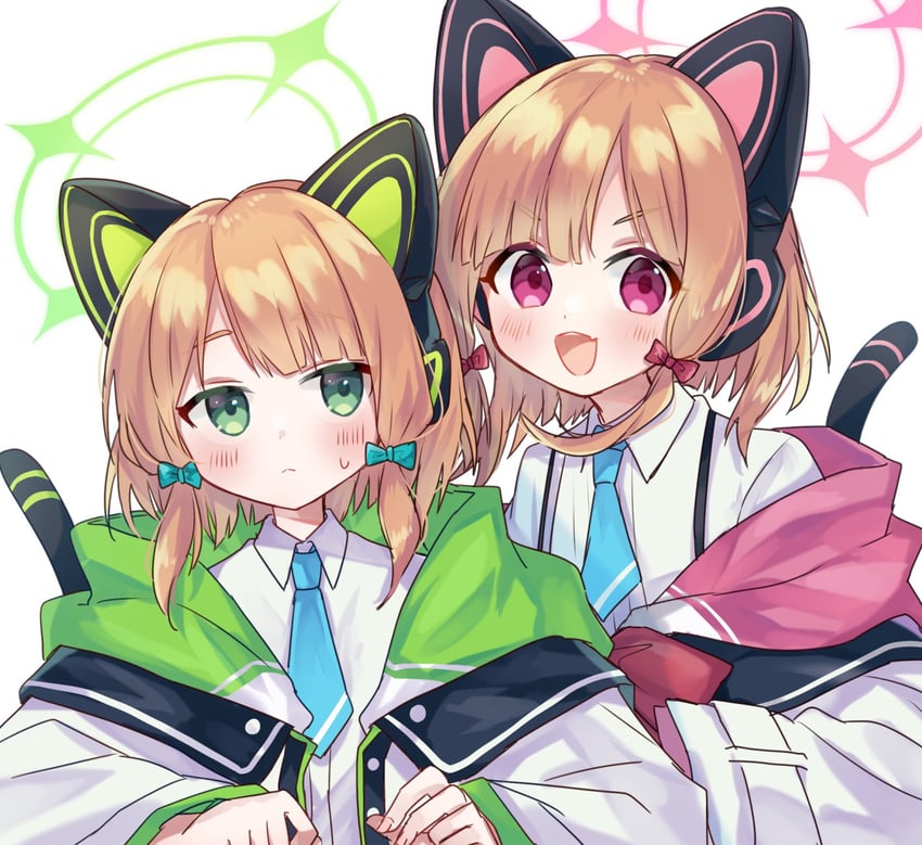 momoi and midori (blue archive) drawn by poteo_(ruma_30)