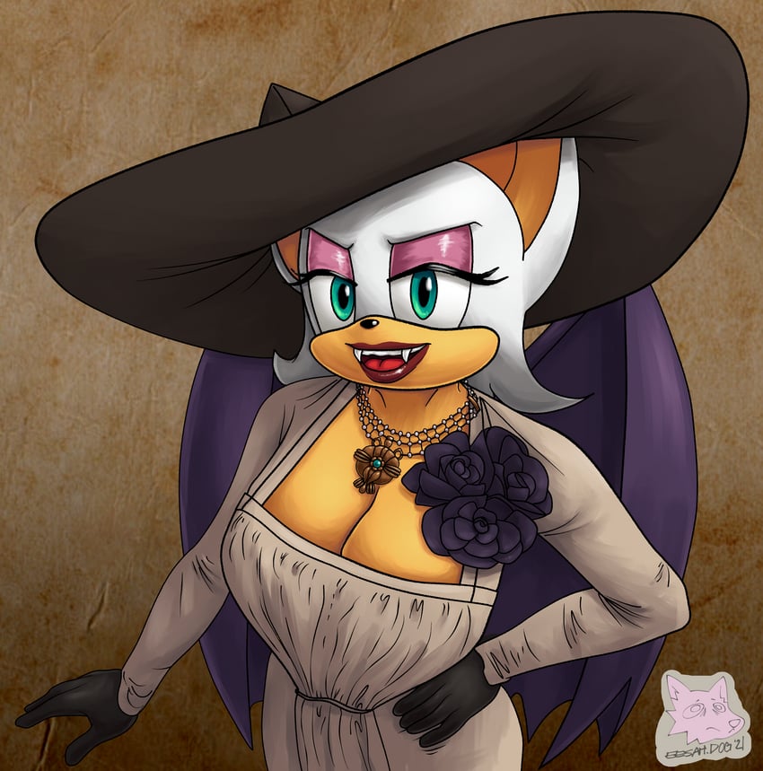 rouge the bat and alcina dimitrescu (sonic and 2 more) drawn by eesahma and soubriquetrouge