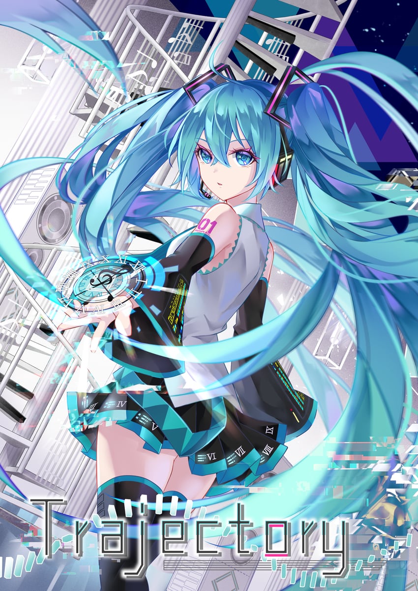 hatsune miku (vocaloid and 1 more) drawn by tyouya