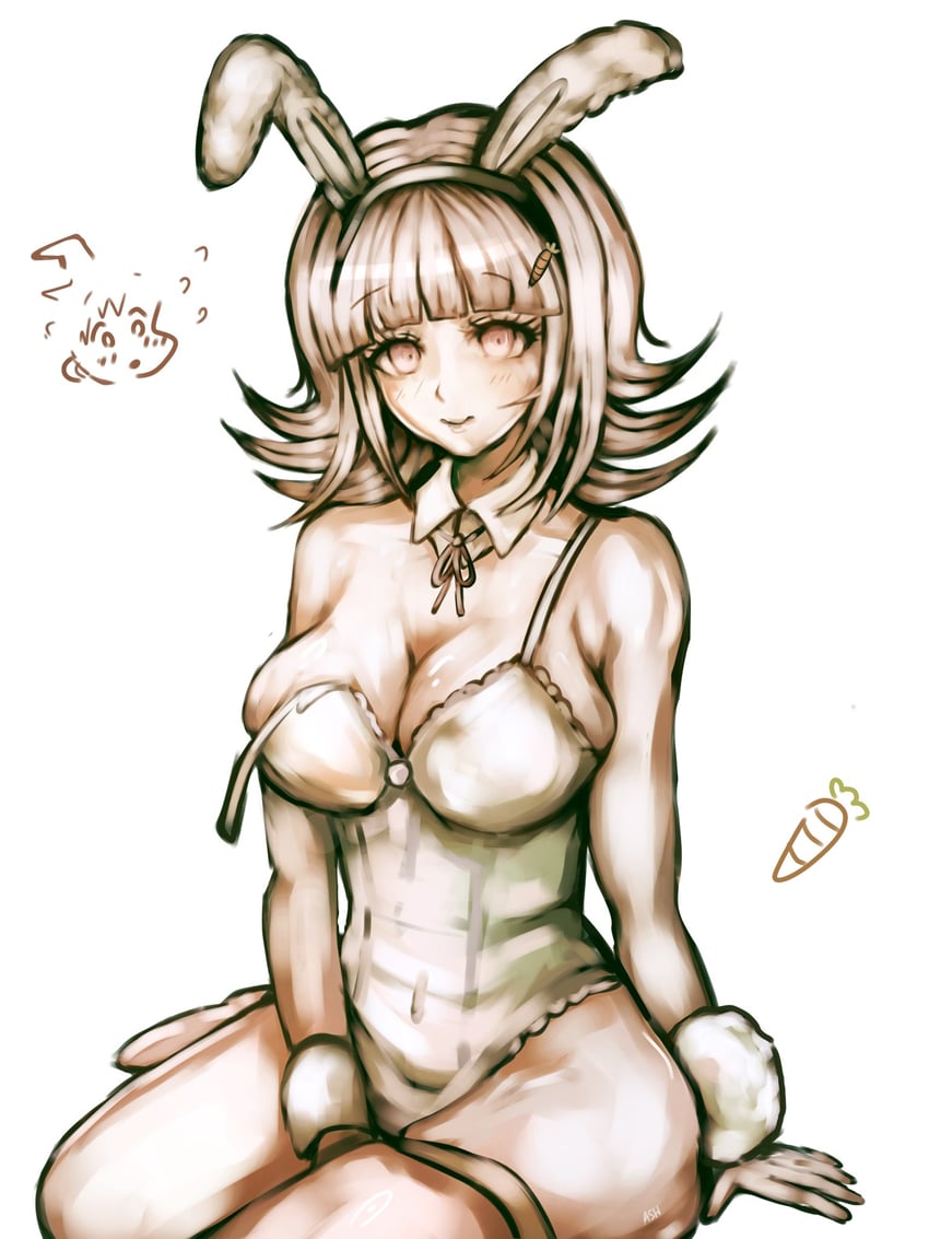 nanami chiaki and hinata hajime (danganronpa and 1 more) drawn by ashyymashyyy