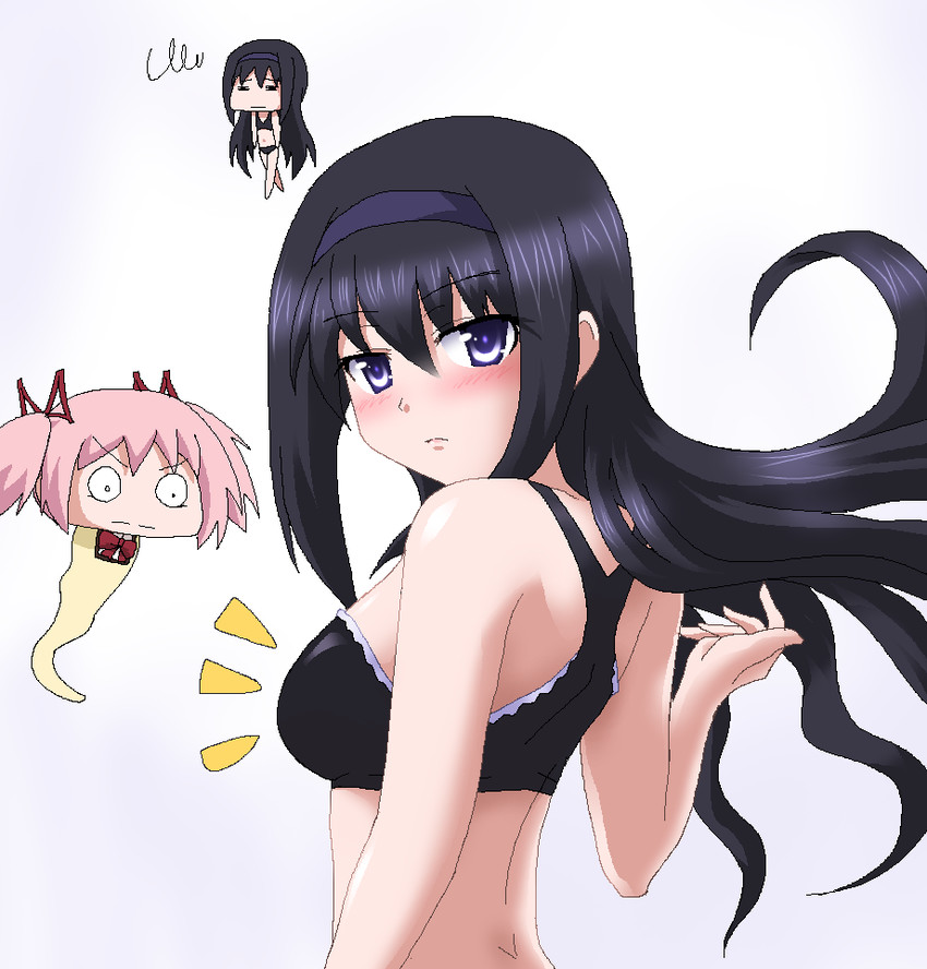 akemi homura and kaname madoka (mahou shoujo madoka magica) drawn by hayashiya_zankurou