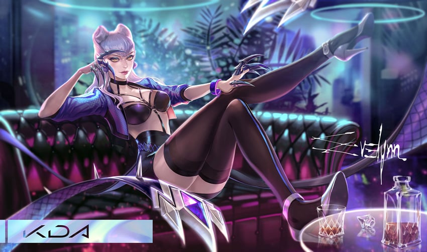 evelynn and k/da all out evelynn (league of legends) drawn by ku99nim