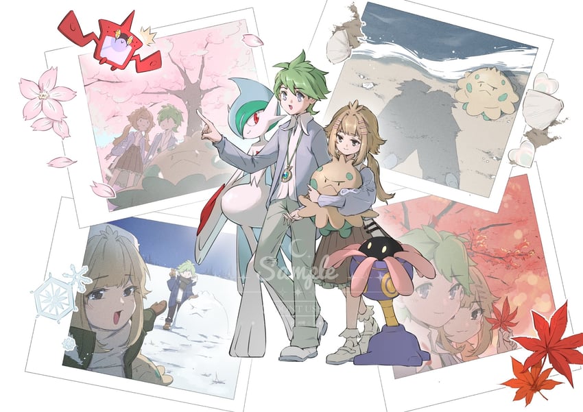 rotom, rotom phone, gallade, wally, mega gallade, and 2 more (pokemon and 1 more) drawn by robinlovesop