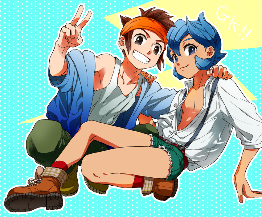 endou mamoru and rococo urupa (inazuma eleven) drawn by yunopan_chako