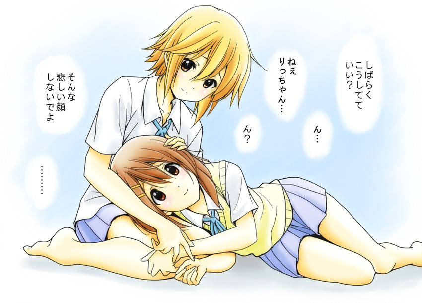 hirasawa yui and tainaka ritsu (k-on!) drawn by sawanatsu_mikan