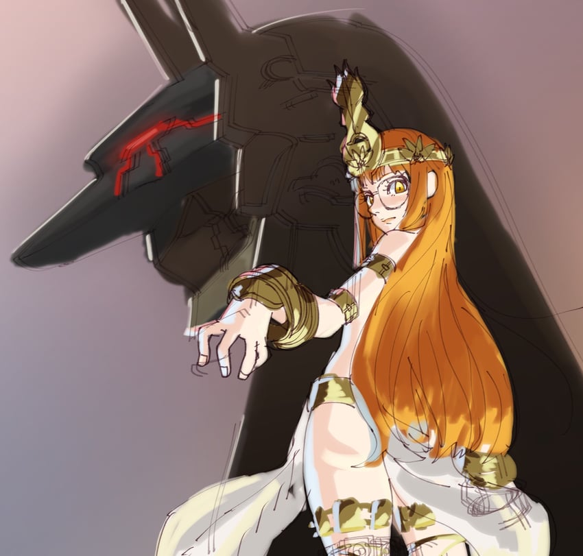 sakura futaba, shadow futaba, and anubis (persona and 2 more) drawn by poechan_chan