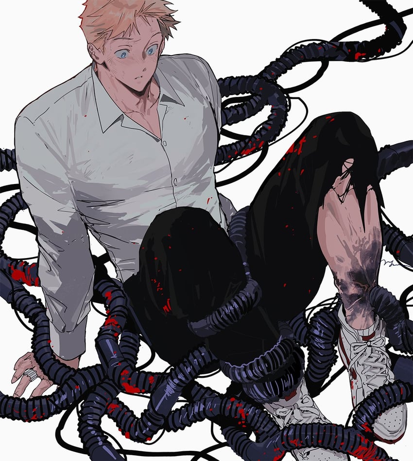 shin, kai, and sludge (dorohedoro) drawn by odagorom