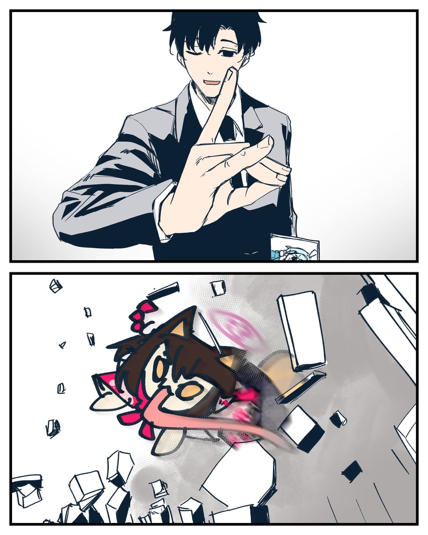 sensei, arona, izuna, hayakawa aki, and sakata shougo (blue archive and 2 more) drawn by denazgor