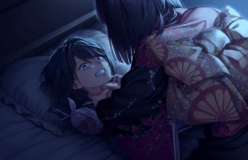 shiki kyoko and kuryo nozomi (nie no hakoniwa) drawn by kaguyuzu