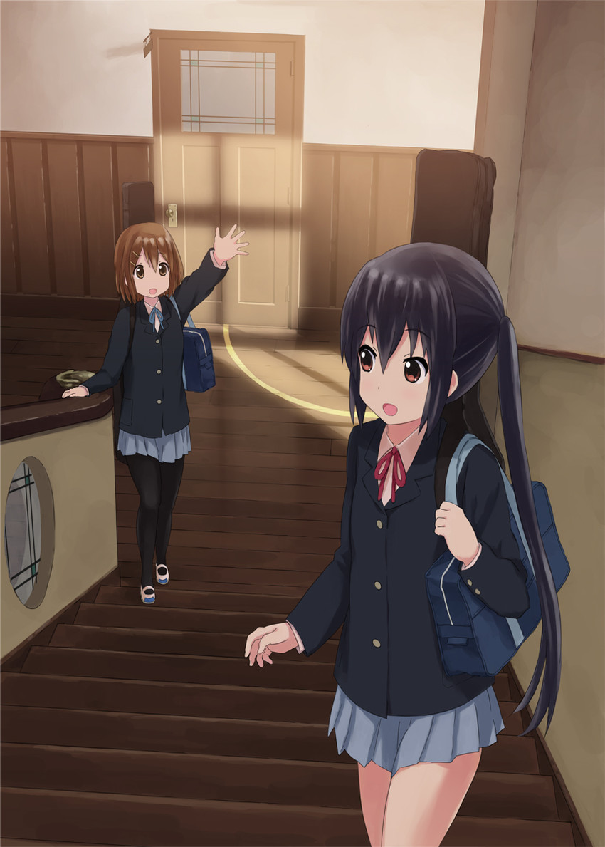 nakano azusa and hirasawa yui (k-on!) drawn by isou_nagi