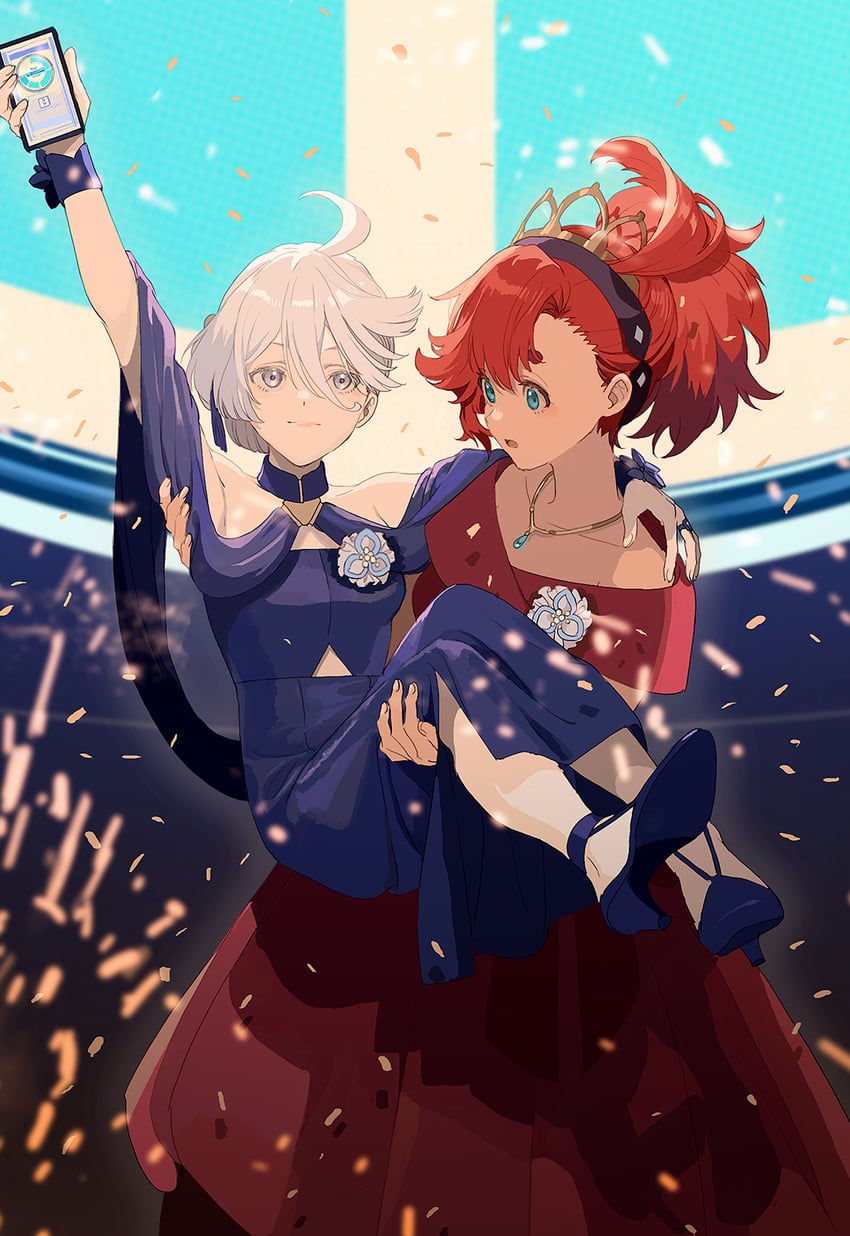 suletta mercury and miorine rembran (gundam and 1 more) drawn by okazaki_oka