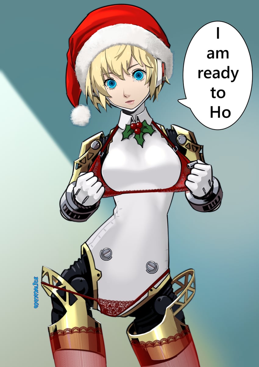 aigis (persona and 1 more) drawn by maho_malice