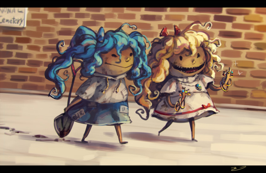 yorigami shion and yorigami jo'on (touhou) drawn by koto_inari
