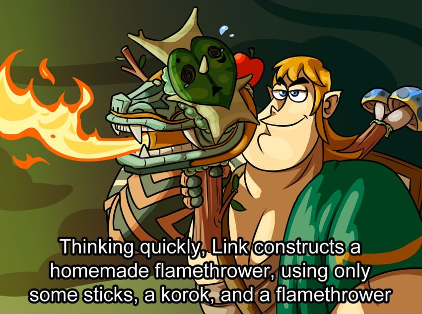 link and korok (the legend of zelda and 2 more) drawn by potterzilla