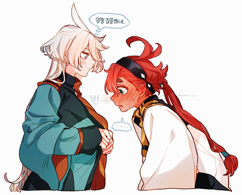 suletta mercury and miorine rembran (gundam and 1 more) drawn by myong8_0