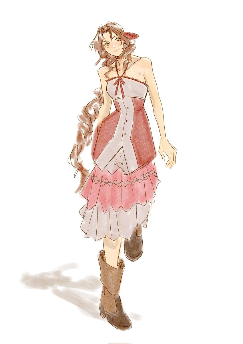 aerith gainsborough (final fantasy and 3 more) drawn by mmariesr