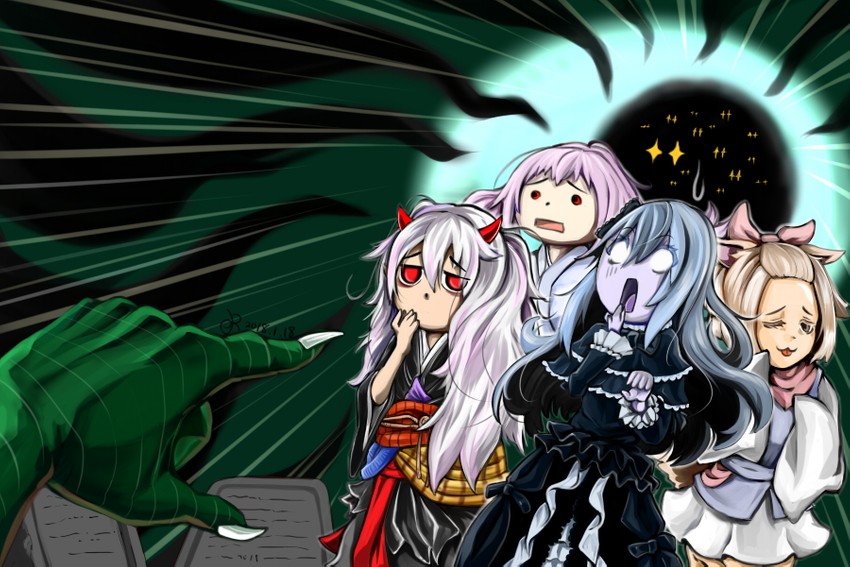 ash blossom & joyous spring, ghost ogre & snow rabbit, called by the grave, ghost belle & haunted mansion, ghost reaper & winter cherries, and 1 more (yu-gi-oh!) drawn by ponchi-ponchi