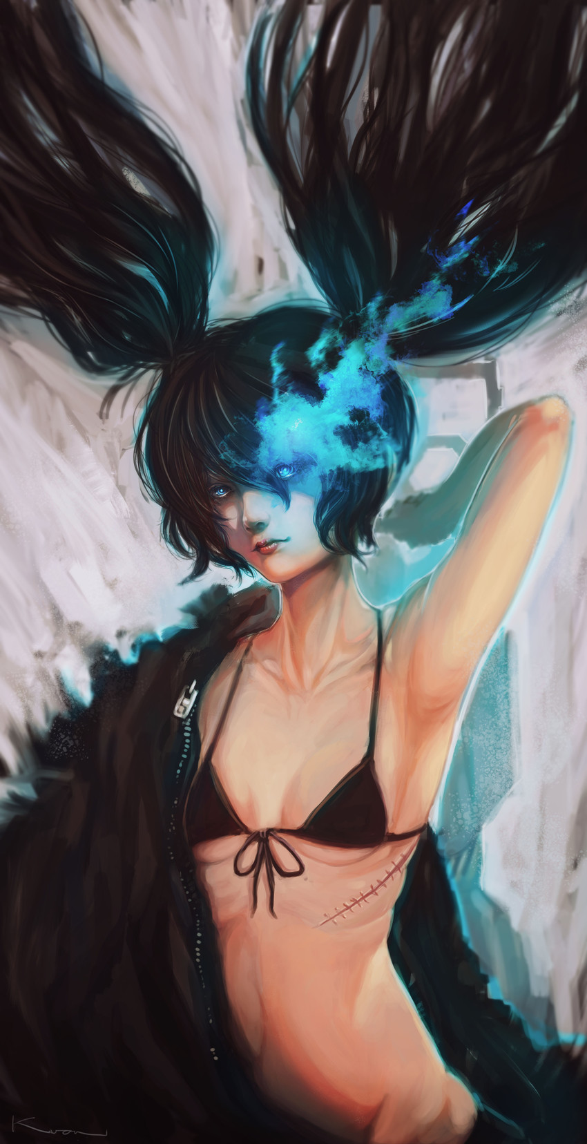black rock shooter (black rock shooter) drawn by kuon_(kwonchanji)