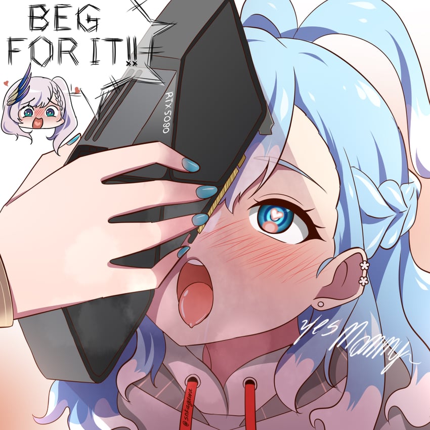 pavolia reine and kobo kanaeru (hololive and 1 more) drawn by snkagawa