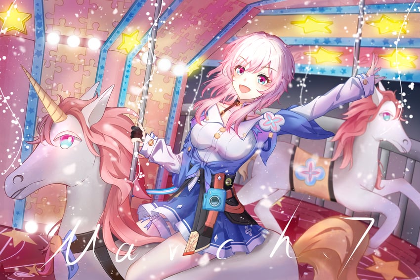 march 7th (honkai and 1 more) drawn by sanyue_qi