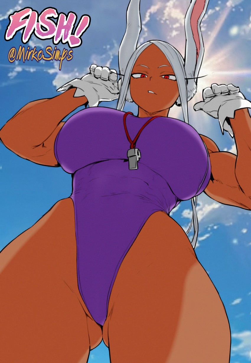 mirko (boku no hero academia) drawn by mirkosimps and parallaxfused