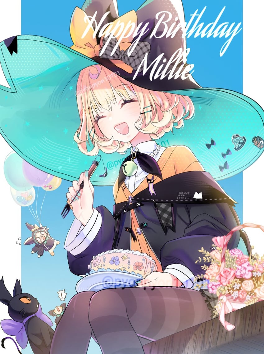 millie parfait, lucie, and famillie (nijisanji and 1 more) drawn by uretsuki