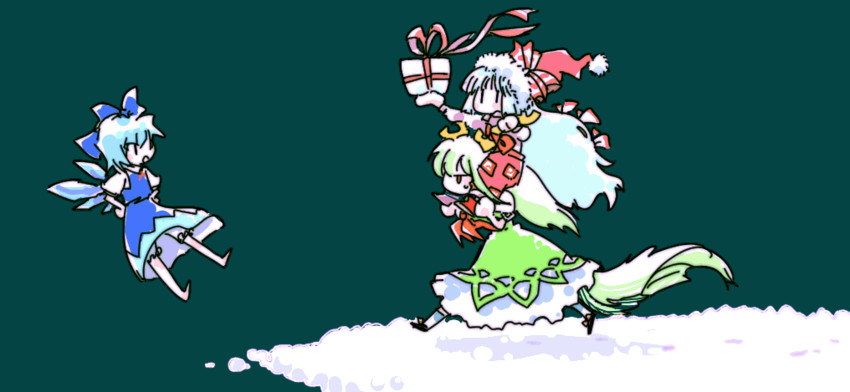 cirno, fujiwara no mokou, kamishirasawa keine, and ex-keine (touhou)