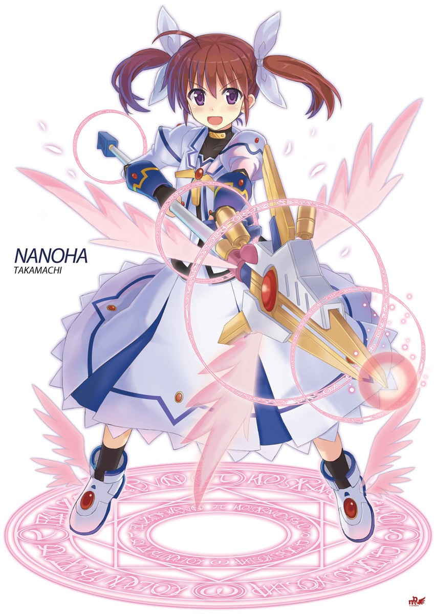 takamachi nanoha and raising heart (lyrical nanoha and 2 more) drawn by npcpepper