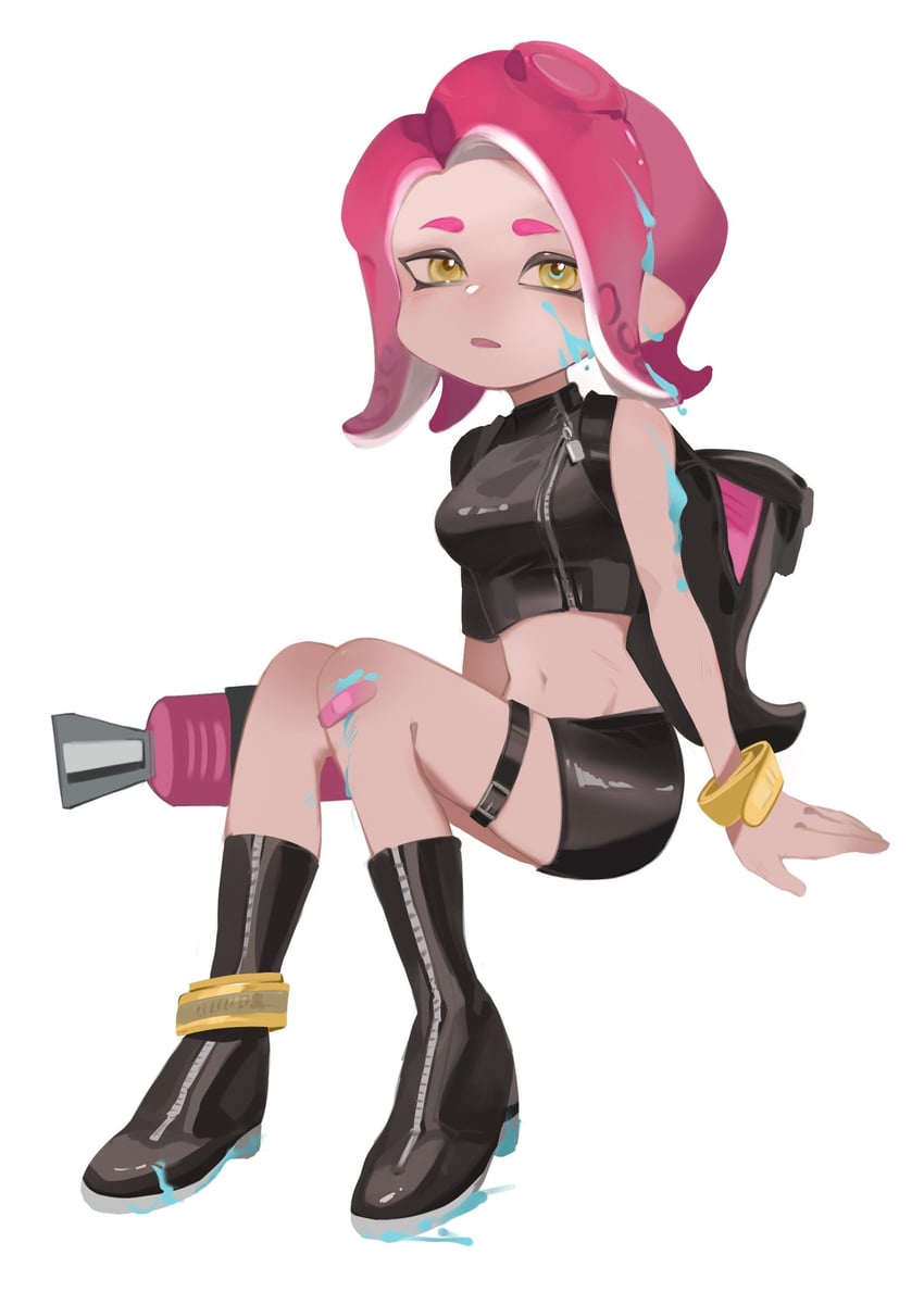 octoling player character, octoling girl, and agent 8 (splatoon and 2 more) drawn by feiguasang