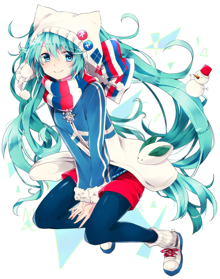 hatsune miku and yuki miku (vocaloid) drawn by tyazakura_sayu