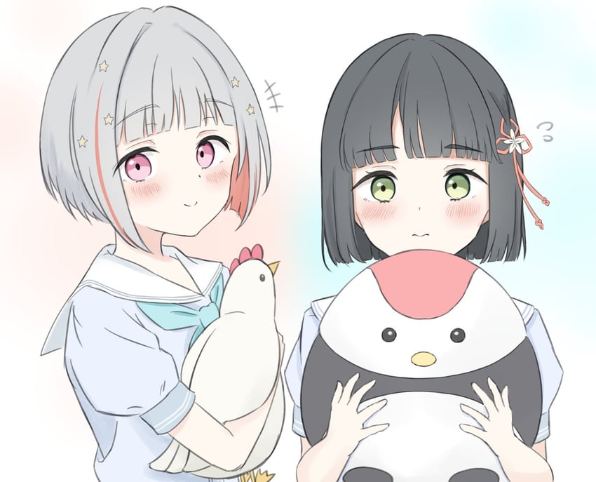 yugiri tsuzuri, momose ginko, tsuru, and peking duck (love live! and 1 more) drawn by iroha_(nami3)