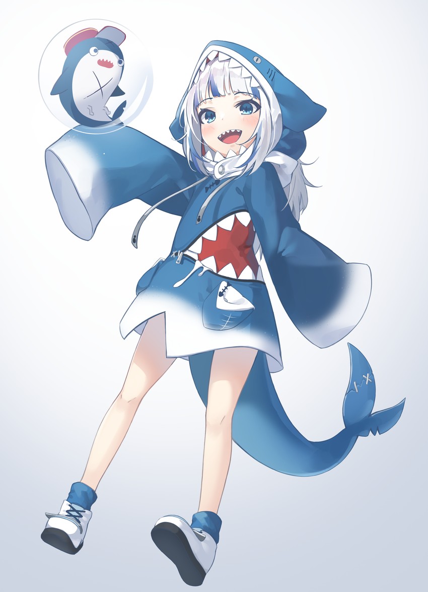gawr gura and bloop (hololive and 1 more) drawn by kimyo