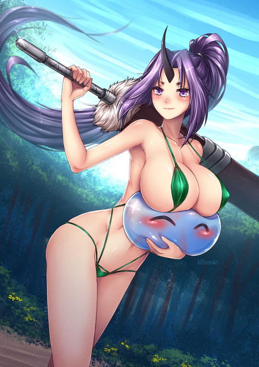 rimuru tempest and shion (tensei shitara slime datta ken) drawn by adsouto