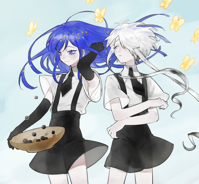 lapis lazuli and ghost quartz (houseki no kuni) drawn by mumukyabi