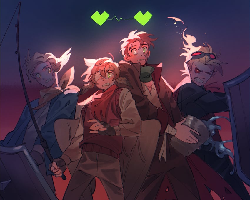 grian, goodtimeswithscar, solidaritygaming, and tangotek (minecraft youtube and 2 more) drawn by cyani07