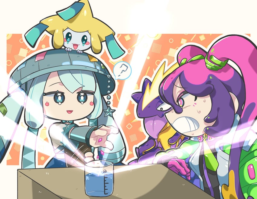 hatsune miku, jirachi, toxtricity, poison miku, and steel miku (pokemon and 2 more) drawn by sizimaiwanu