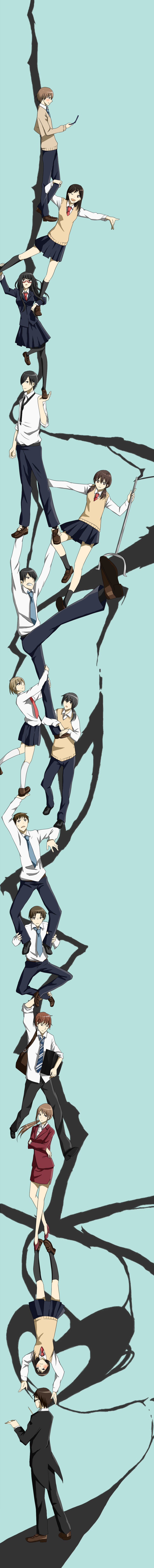 homura chika, narushima miyoko, serizawa naoko, gotou akari, kamijou haruta, and 8 more (durarara!! and 1 more) drawn by rei_bumpool10