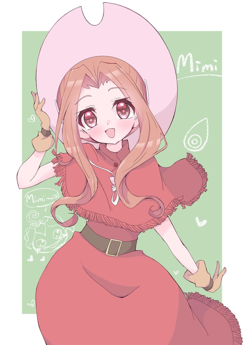tachikawa mimi and palmon (digimon and 1 more) drawn by yoru_(rrr_lily)