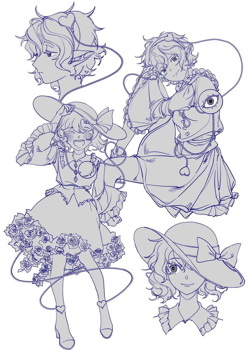komeiji koishi and komeiji satori (touhou) drawn by xianyu_liang