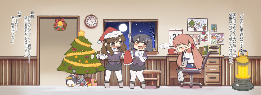 rensouhou-chan, akashi, ashigara, haguro, failure penguin, and 1 more (kantai collection) drawn by same_anko