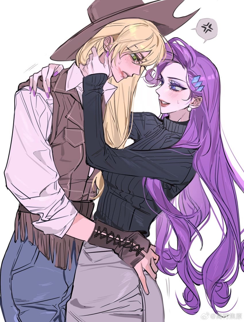 applejack and rarity (my little pony and 2 more) drawn by m_omoo