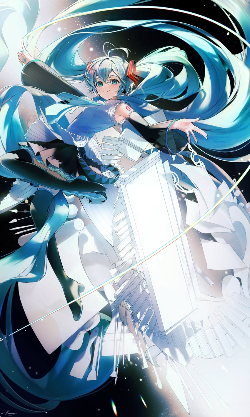 hatsune miku (vocaloid and 1 more) drawn by kamatoyu