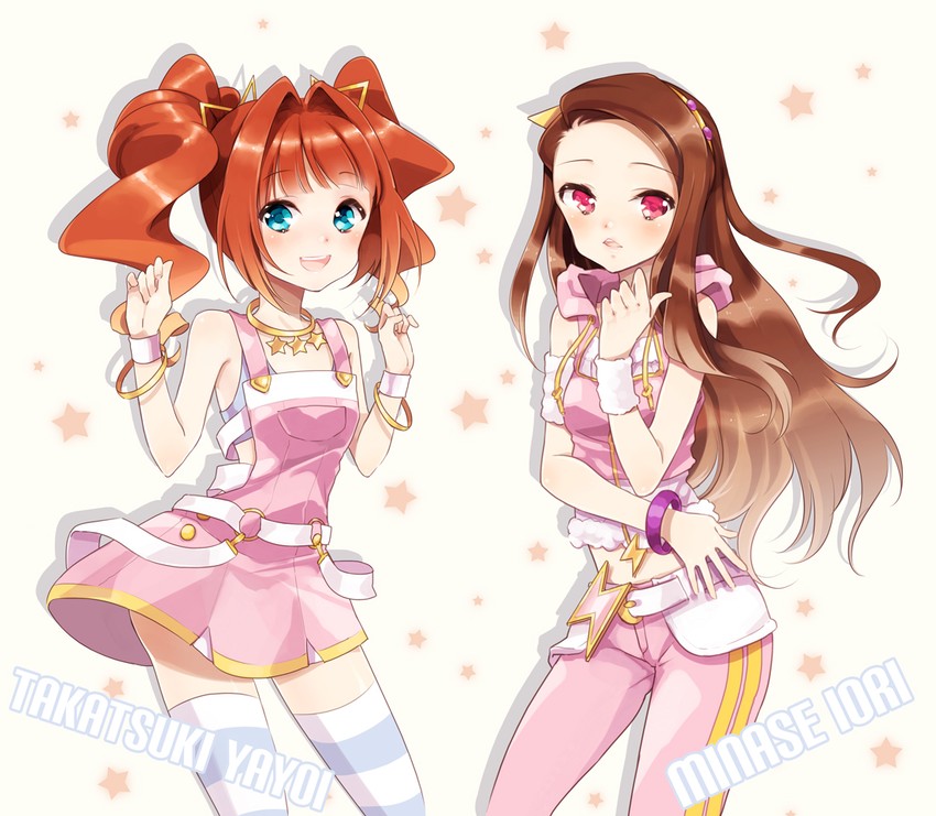 minase iori and takatsuki yayoi (idolmaster) drawn by anz_(starry)