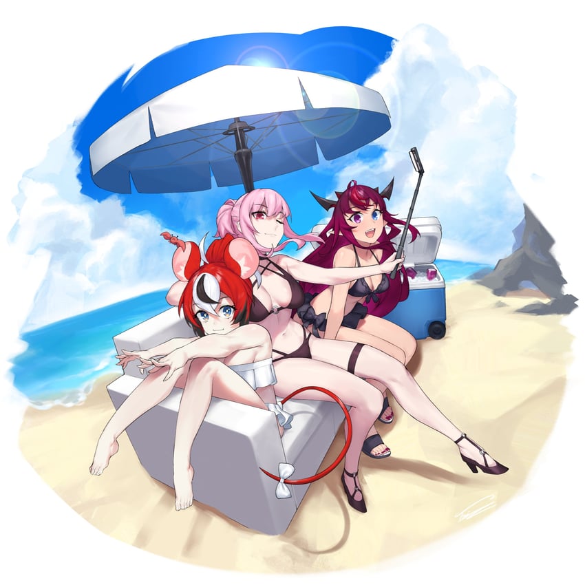 mori calliope, hakos baelz, and irys (hololive and 1 more) drawn by dasdokter