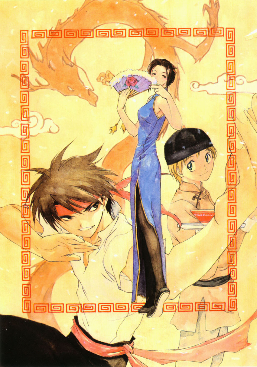 orphen, majic lin, and constance magee (majutsushi orphen) drawn by kusaka_yuuya