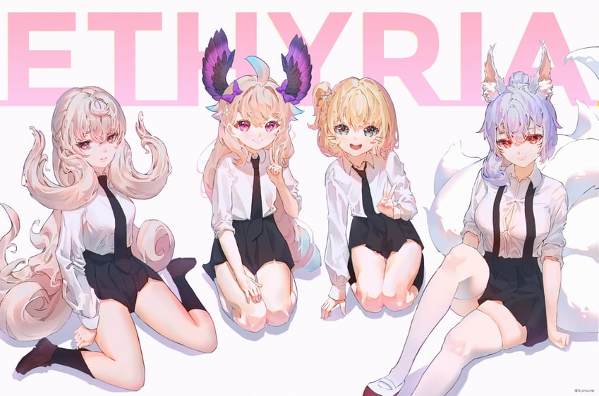 enna alouette, millie parfait, nina kosaka, and reimu endou (nijisanji and 1 more) drawn by tkom