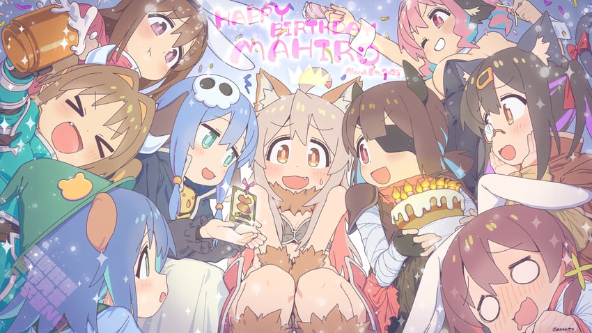 oyama mahiro, oyama mihari, hozuki momiji, oka asahi, murosaki miyo, and 4 more (onii-chan wa oshimai!) drawn by matado_(almukha)